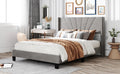 Queen Size Velvet Upholstered Platform Bed, Box Spring Needed