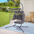 2 Person Outdoor Rattan Hanging Chair Patio Wicker Egg Chair