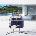 2 Person Outdoor Rattan Hanging Chair Patio Wicker Egg Chair