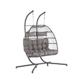 2 Person Outdoor Rattan Hanging Chair Patio Wicker Egg Chair