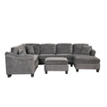 4pcs Velvet Sectional Sofa with Ottoman with Right Side Chaise