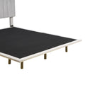 Queen Size Floating Upholstered Bed with Sensor Light and Headboard