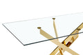 CLEAR GLASS-GOLD TABLE