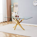 CLEAR GLASS-GOLD TABLE