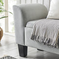 Gray Velvet Ottoman Bench with Storage