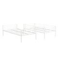 Twin Over Twin Metal Bunk Bed,Metal Structure Bedframe with Safety Guardrails and 2 ladders,Convertible Bunkbeds,No Spring Box Required and Space Saving Design,White