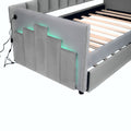 Twin Size Velvet Daybed with LED and USB Port