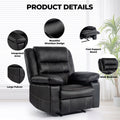 Breathable Leather Massage Recliner Chair, Manual Living Room Reclining Sofa