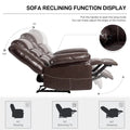 Breathable Leather Massage Recliner Chair, Manual Living Room Reclining Sofa