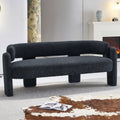 Wide Boucle Upholstery Modern Sofa for Living Room