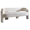 Wide Boucle Upholstery Modern Sofa for Living Room