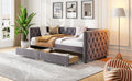 Daybed with drawers, modern velvet upholstered