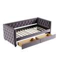 Daybed with drawers, modern velvet upholstered