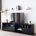 Modern Design TV Stands for TVs up to 80 LED Light Entertainment Cente