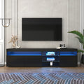 Modern Design TV Stands for TVs up to 80 LED Light Entertainment Cente