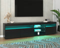 Modern Design TV Stands for TVs up to 80 LED Light Entertainment Cente