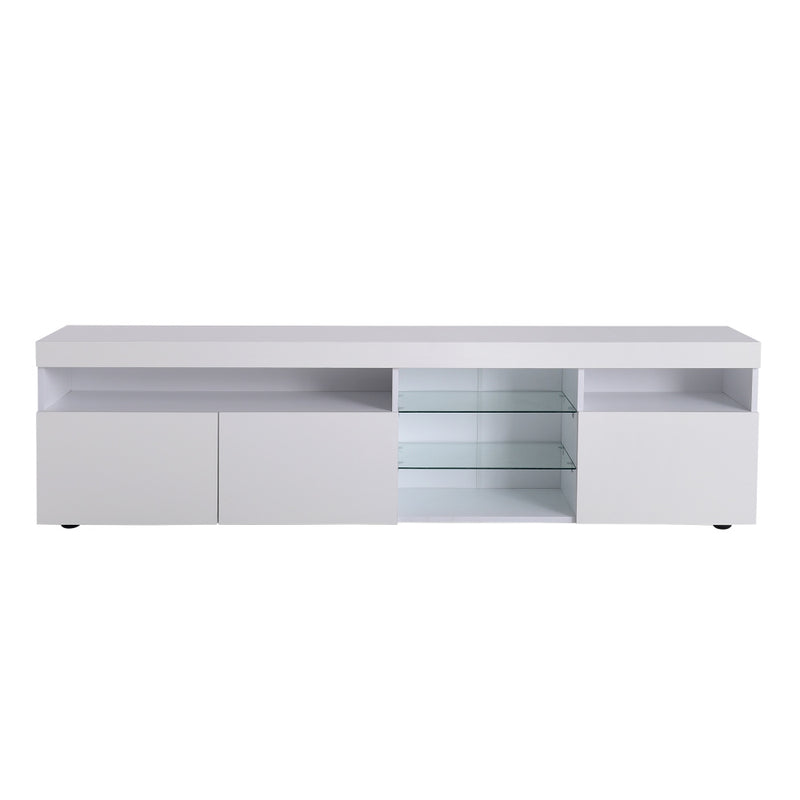 Modern Design TV Stands for TVs up to 80 LED Light Entertainment Cente