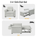 3 in 1 Convertible Sleeper Chair Sofa Bed Pull Out Couch Adjustable Chair